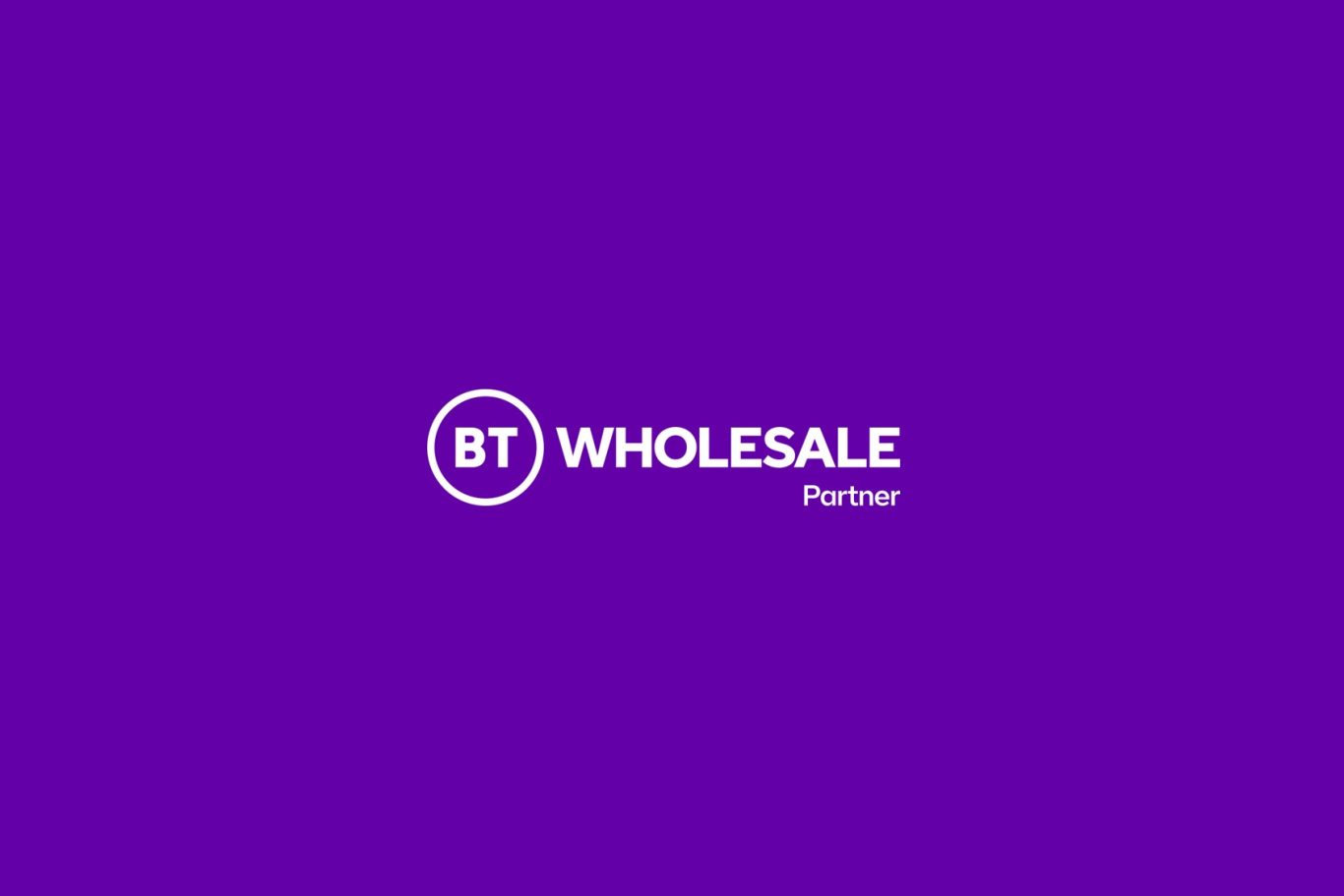 Purple background with the text "BT WHOLESALE Partner" in white.