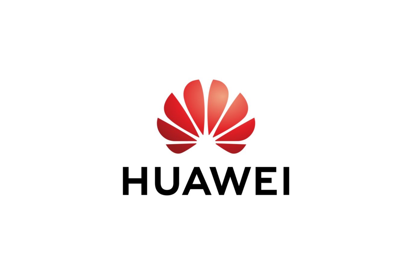 Red flower-like symbol with "HUAWEI" in bold black text below.