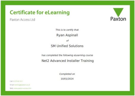 Certificate for eLearning awarded to Ryan Applin for completing HA2 Interventor Training.