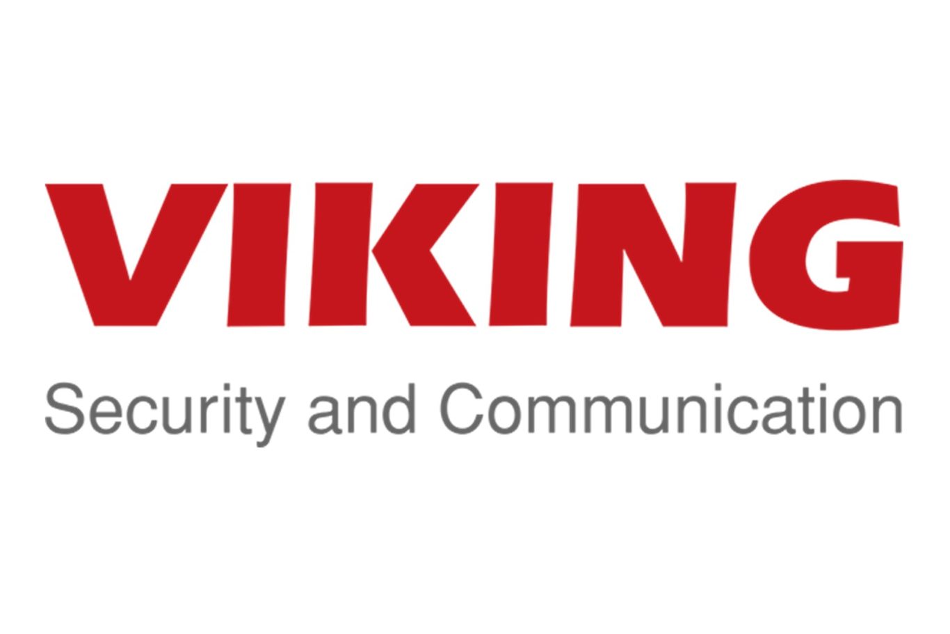 Red and black logo with the word "VIKING" and the tagline "Security and Communication."