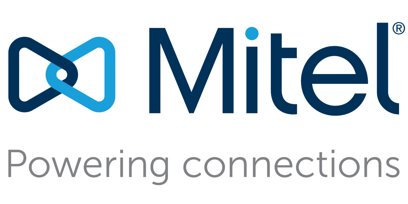 Mitel logo with the tagline "Powering connections" beneath.